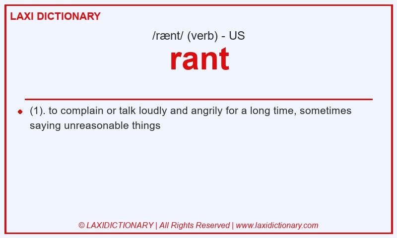 Definition rant in American English