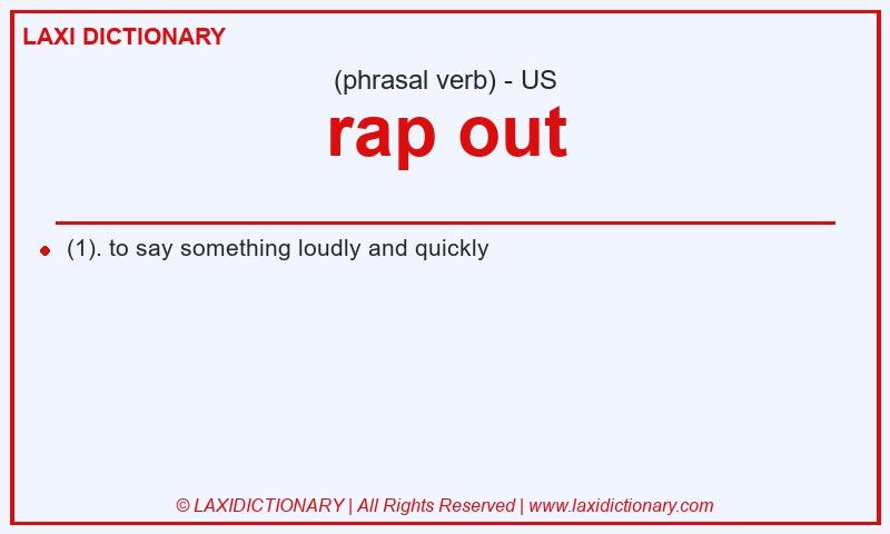 Definition rap out in American English