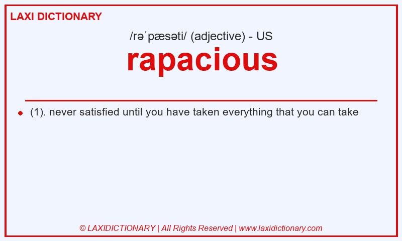 Definition rapacious in American English