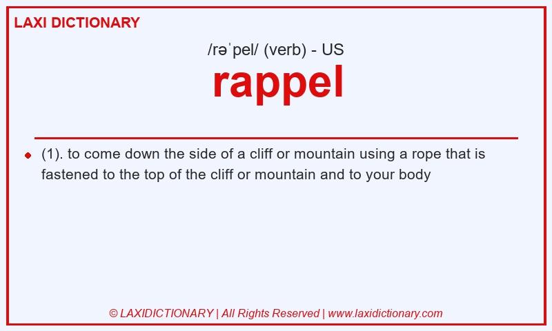 Definition rappel in American English