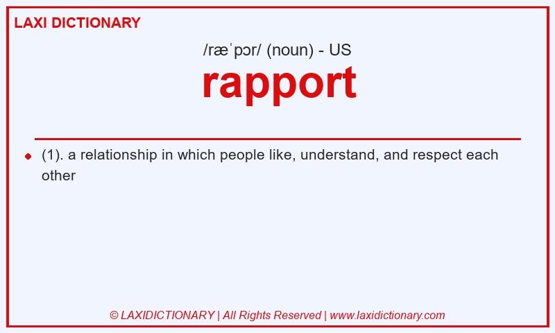 Definition rapport in American English
