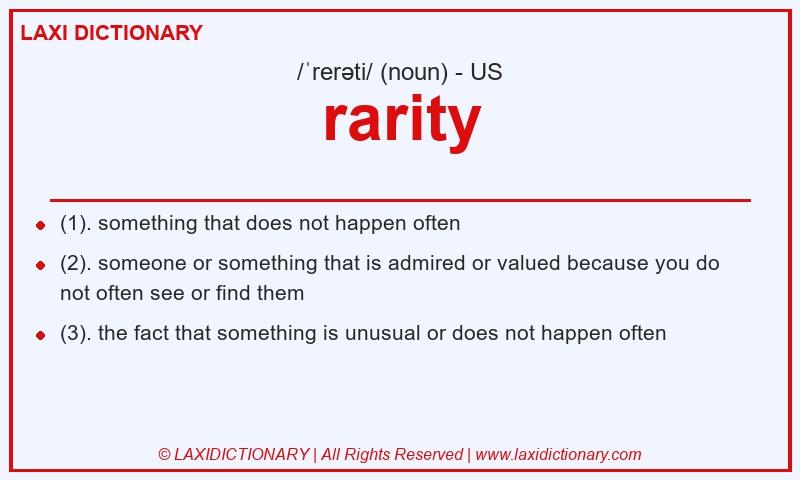 Definition rarity in American English