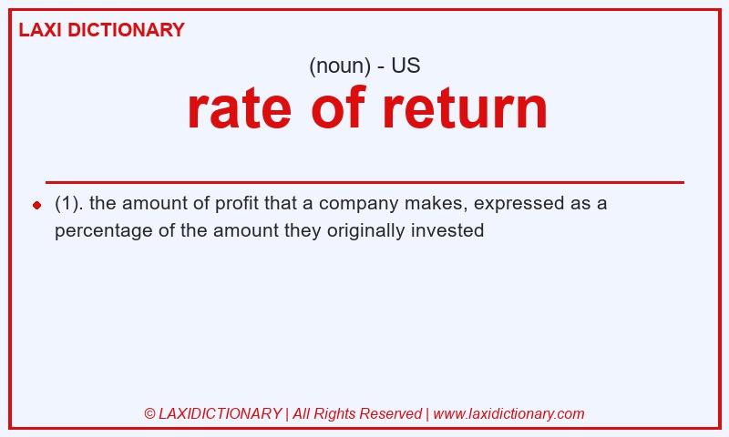 Definition rate of return in American English