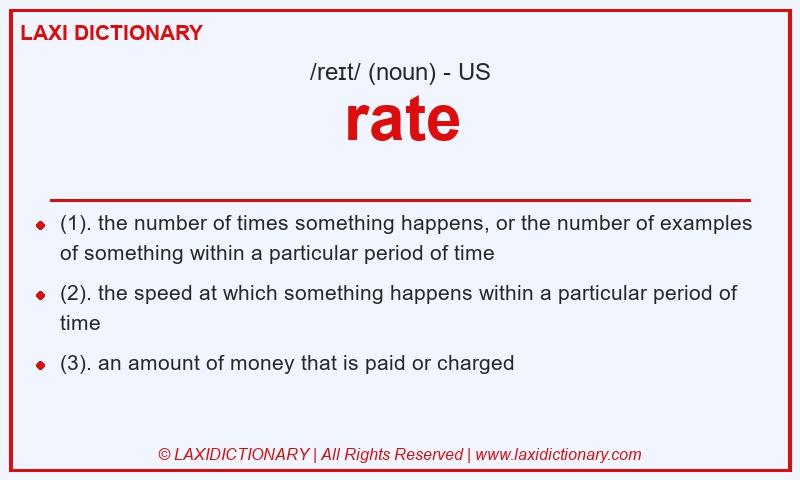 Definition rate in American English