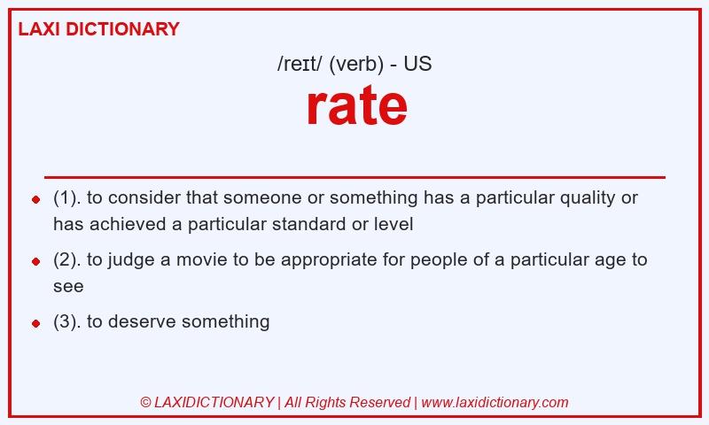 Definition rate in American English