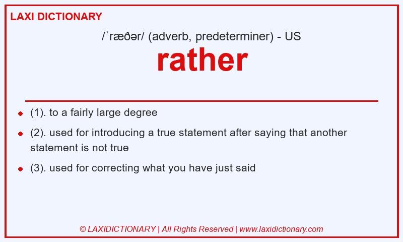 Definition rather in American English