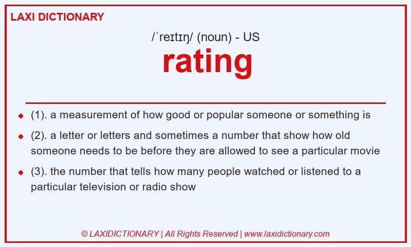 Definition rating in American English