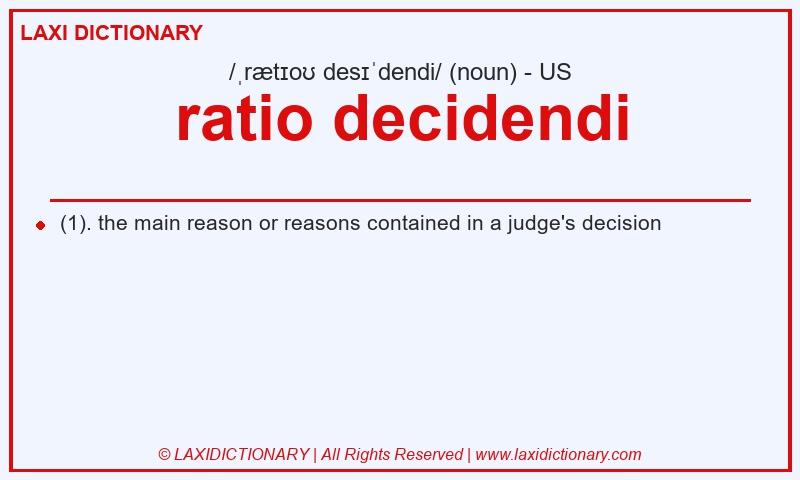 Definition ratio decidendi in American English