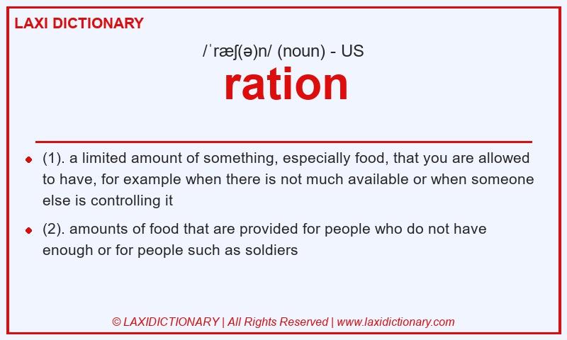 Definition ration in American English