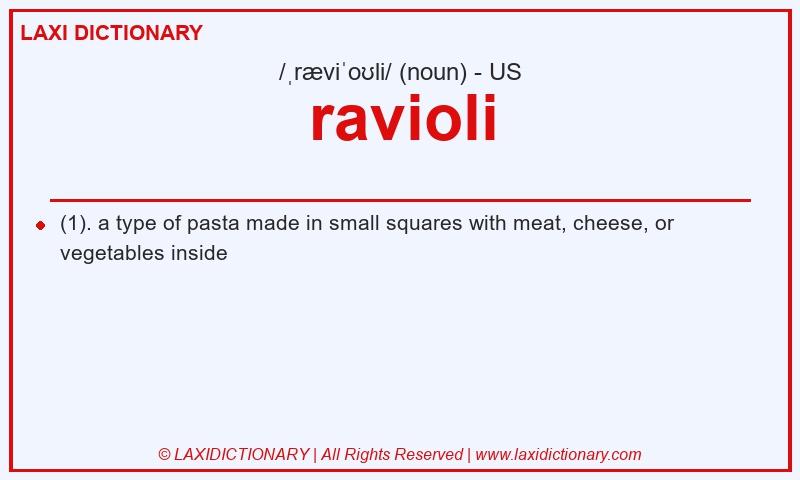 Definition ravioli in American English