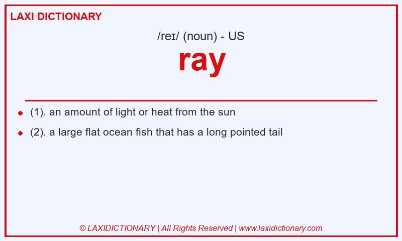Definition ray in American English