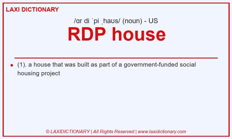 Definition RDP house in American English