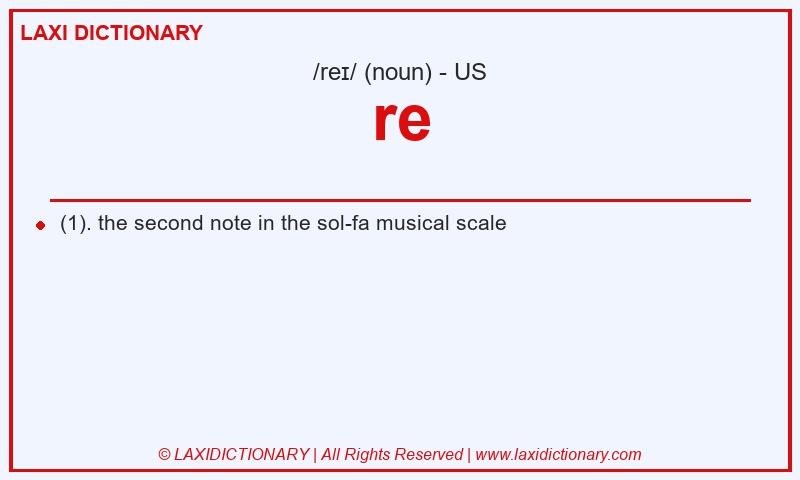 Definition re in American English