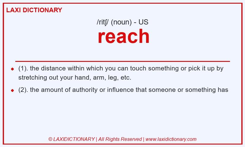 Definition reach in American English