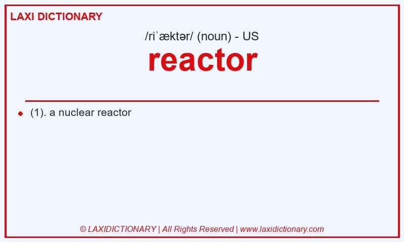 Definition reactor in American English