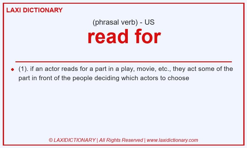 Definition read for in American English