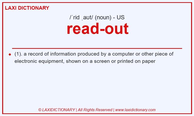 Definition read-out in American English