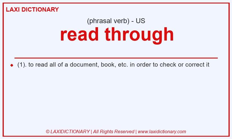 Definition read through in American English