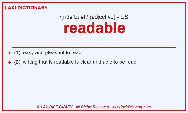 Definition readable in American English