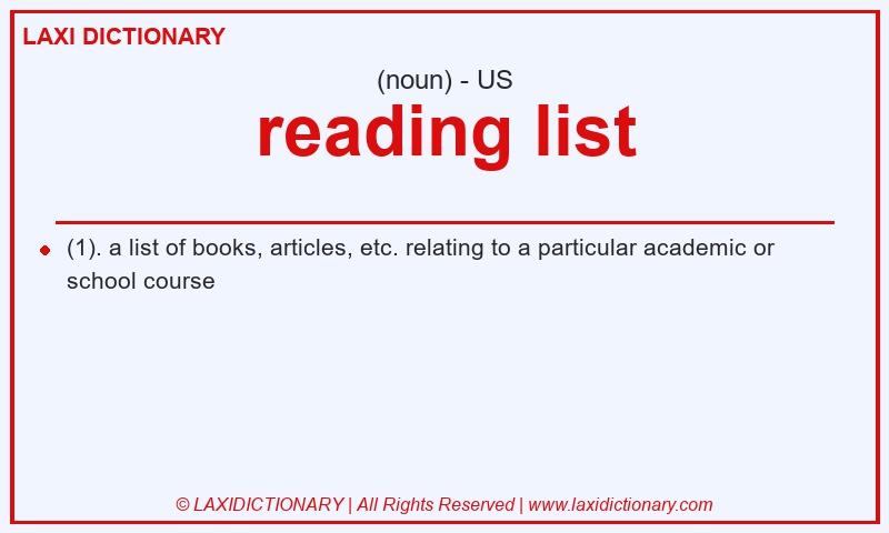 Definition reading list in American English