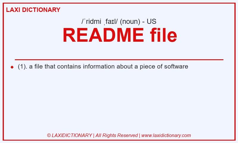 Definition README file in American English