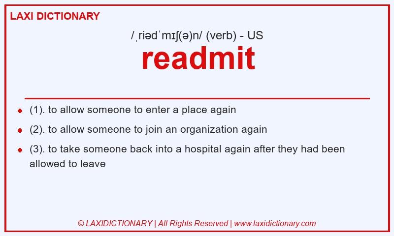 Definition readmit in American English