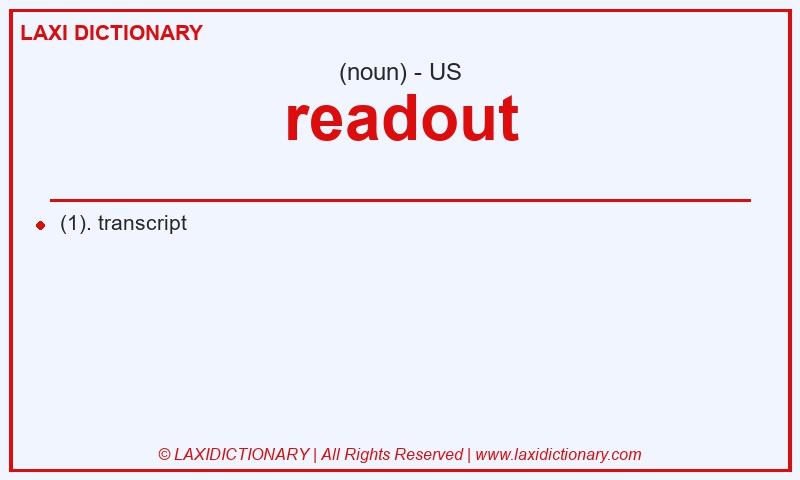 Definition readout in American English