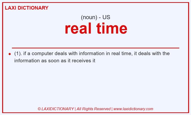 Definition real time in American English
