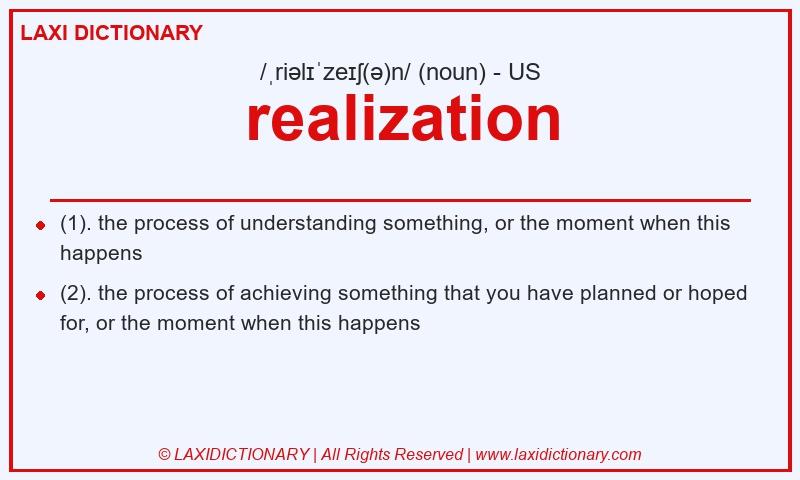Definition realization in American English
