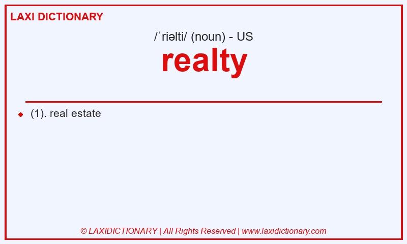 Definition realty in American English