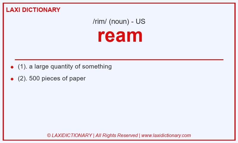 Definition ream in American English