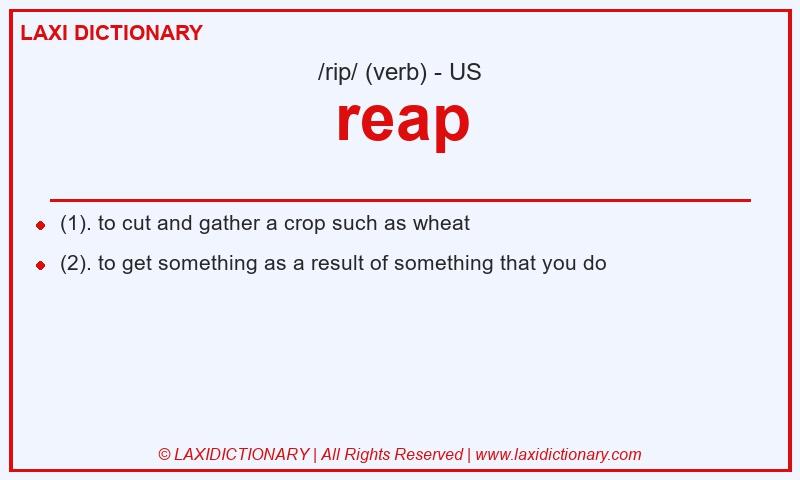 Definition reap in American English