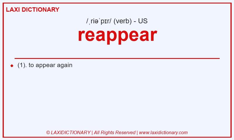 Definition reappear in American English