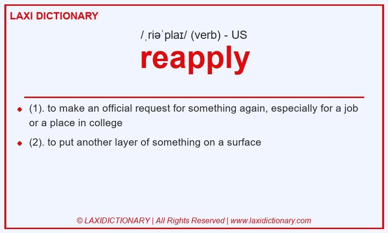 Definition reapply in American English