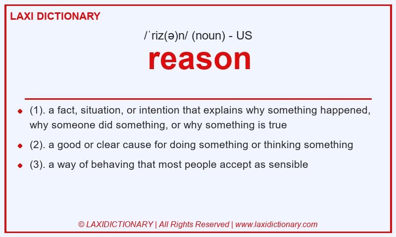 Definition reason in American English