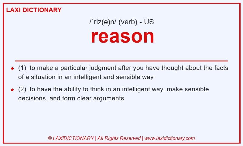 Definition reason in American English