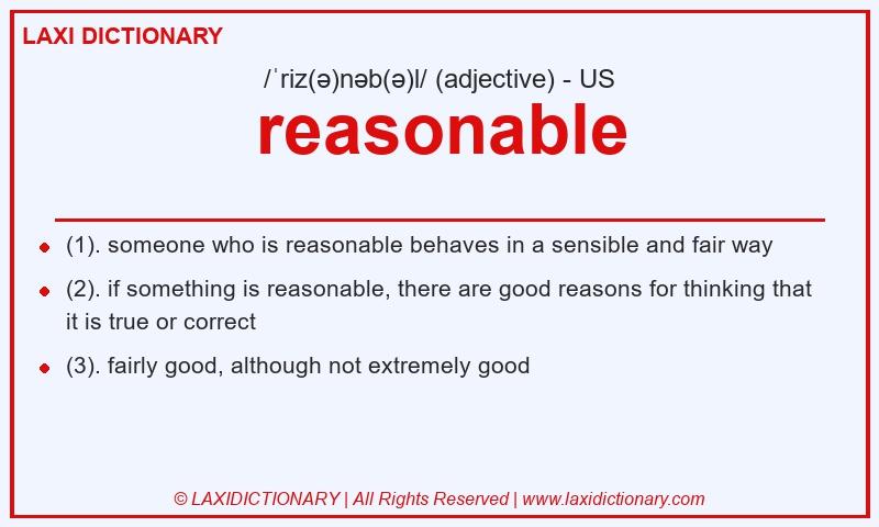 Definition reasonable in American English