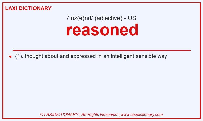 Definition reasoned in American English