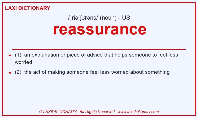 Definition reassurance in American English