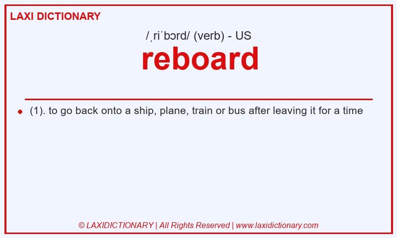 Definition reboard in American English