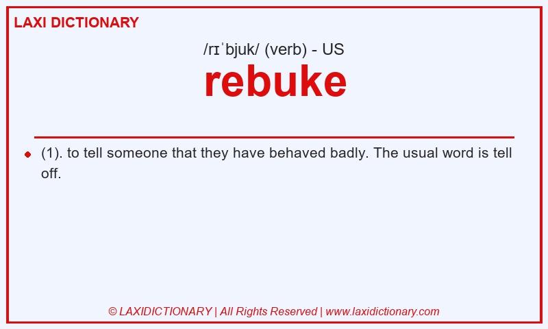Definition rebuke in American English