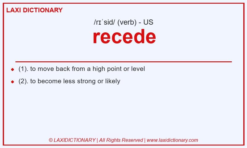 Definition recede in American English