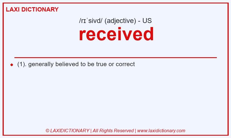 Definition received in American English