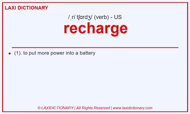 Definition recharge in American English