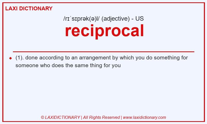 Definition reciprocal in American English
