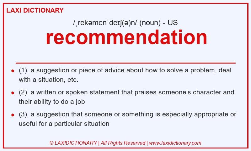 Definition recommendation in American English