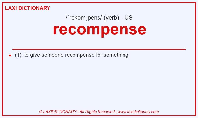 Definition recompense in American English