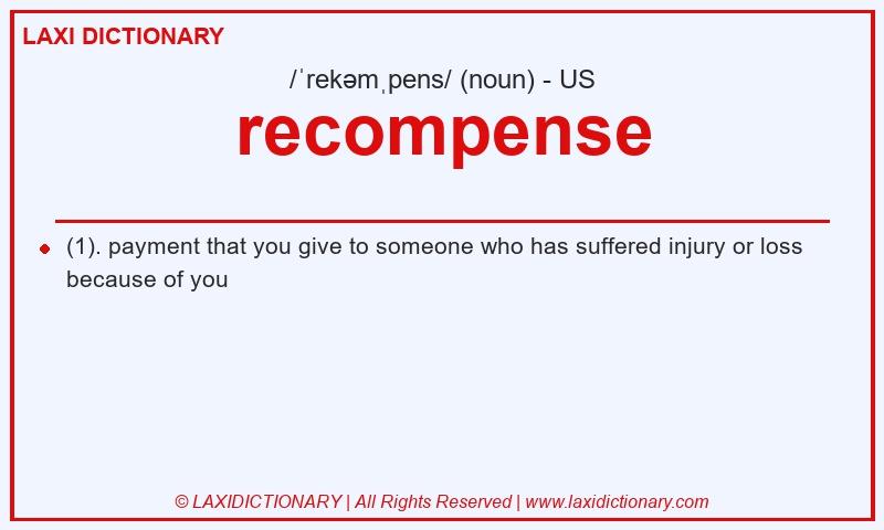 Definition recompense in American English