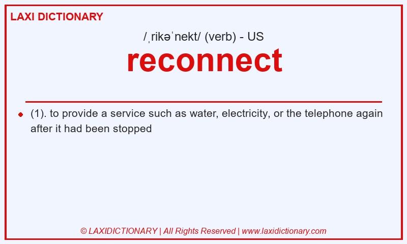 Definition reconnect in American English