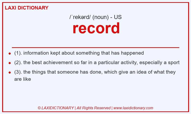 Definition record in American English
